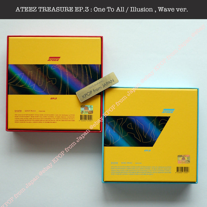 ATEEZ TREASURE EP.3 : One To All / Illusion , Wave ver. Album NOT with PC