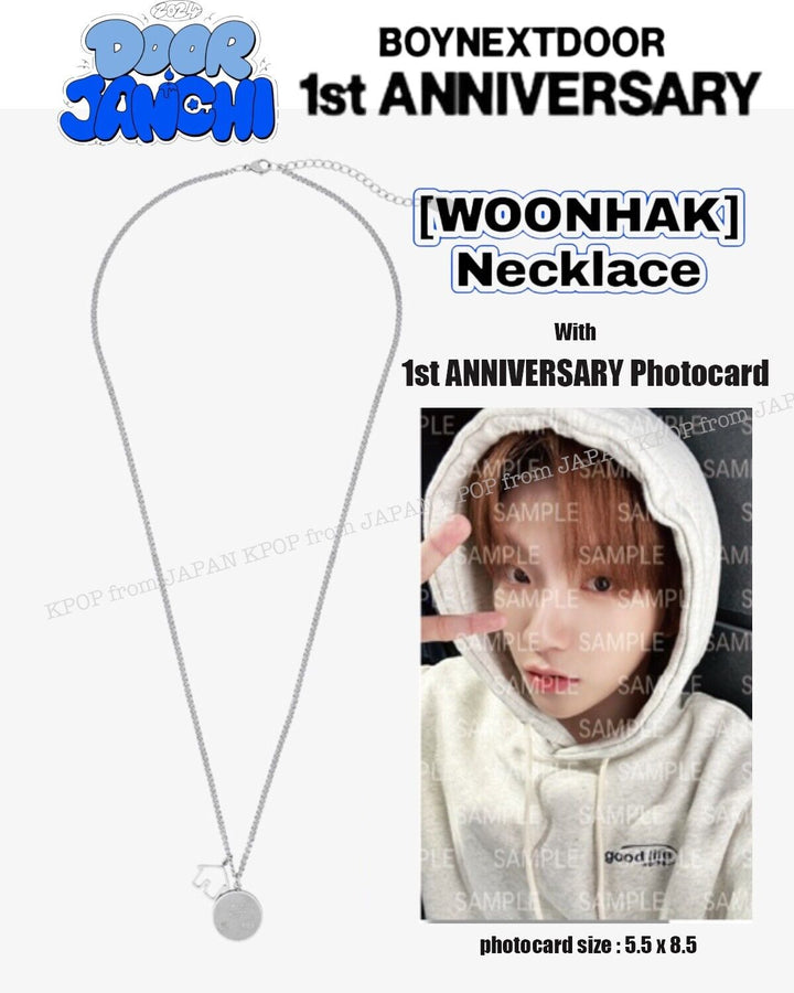 PRE WOONHAK 1st ANNIVERSARY MD BOYNEXTDOOR Necklace with Photocard set ONEDOOR