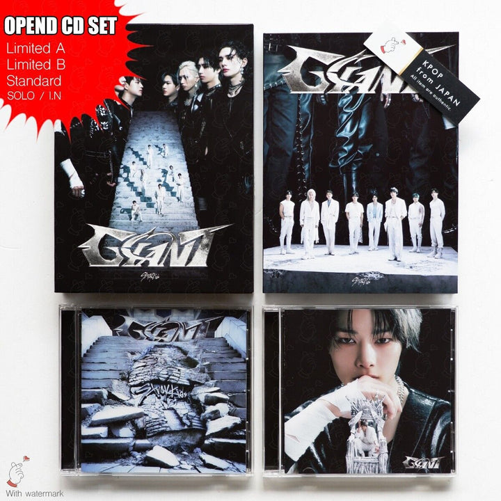 OPENED I.N STRAY KIDS GIANT LIMITED A , B , STANDARD , SOLO 4CD SET JAPAN