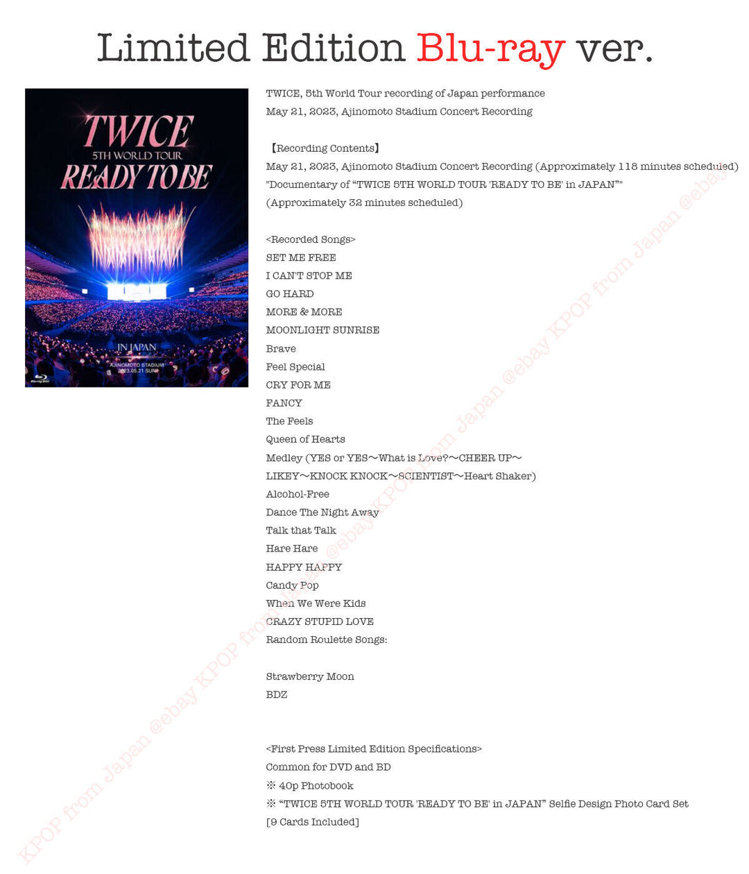 PRE TWICE 5TH WORLD TOUR 'READY TO BE' in JAPAN Blu-ray / DVD With YOU-th