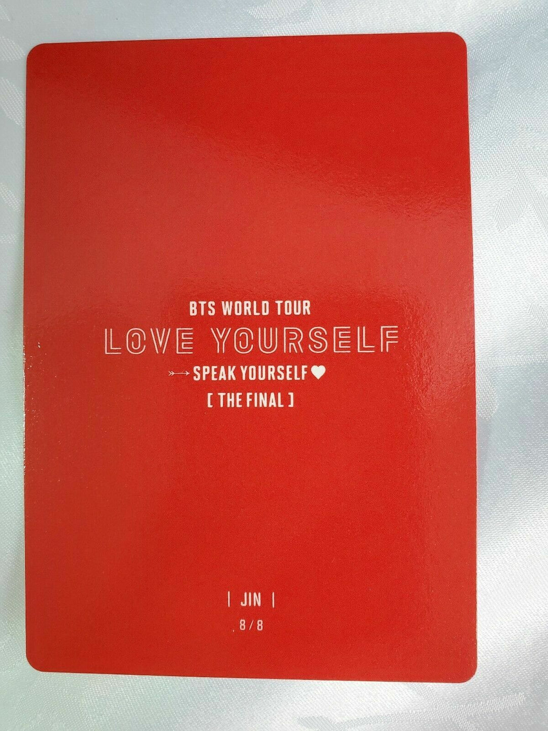 BTS Official Mini Photocard JIN SPEAK YOURSELF THE FINAL in Seoul 2019