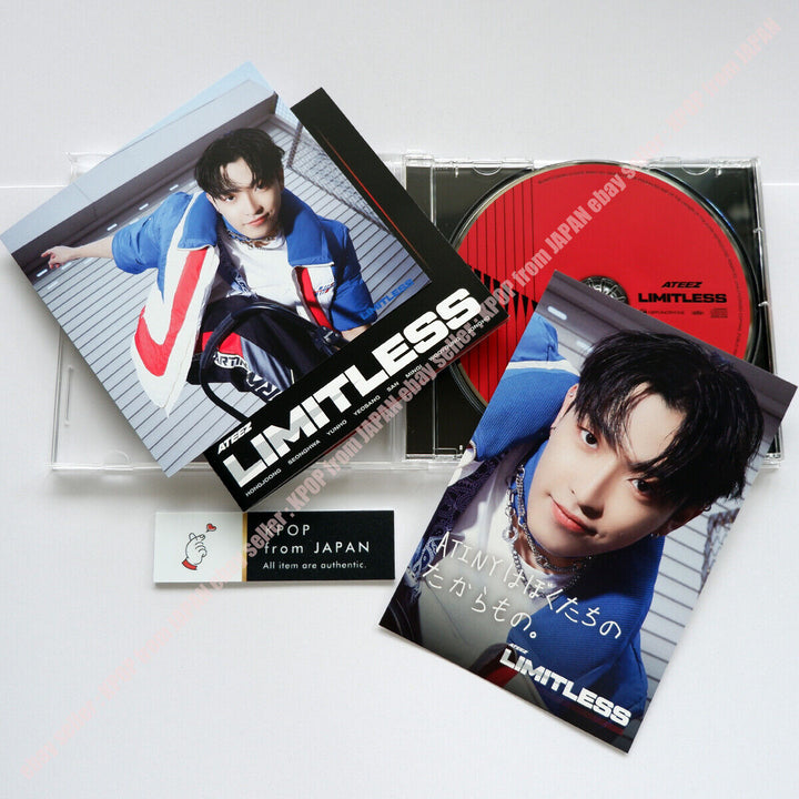 ATEEZ Limitless Chaqueta cambiadora oficial + CD estándar + Tarjeta postal 