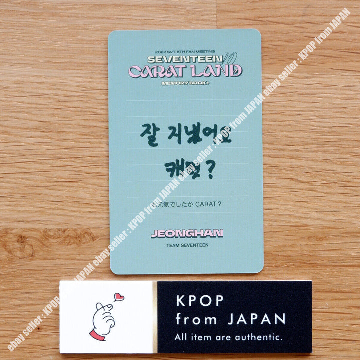 DIECISIETE en CARAT LAND MEMORY BOOK DVD Tarjeta fotográfica oficial 2022 SVT FAN MEETING 