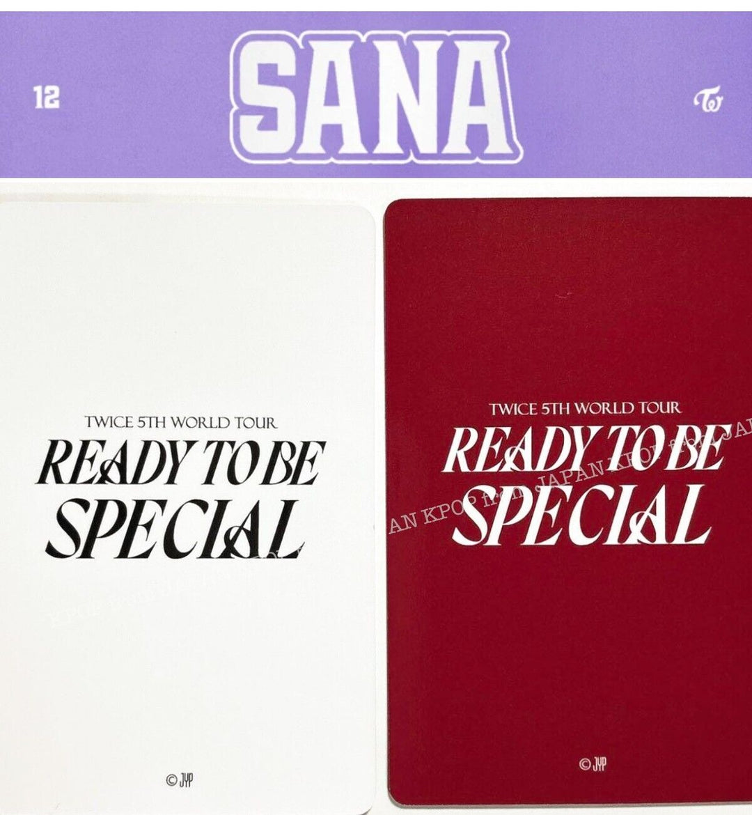 SANA set TWICE 5TH WORLD TOUR 'READY TO BE' in JAPAN SPECIAL SLOGAN Photocard