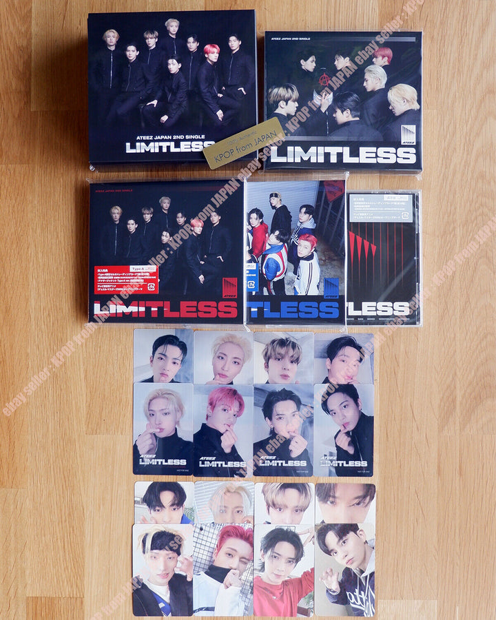 Unopened ATEEZ Limitless POB Tower records HMV Limited A B ATINY Fanclub FC JPFC