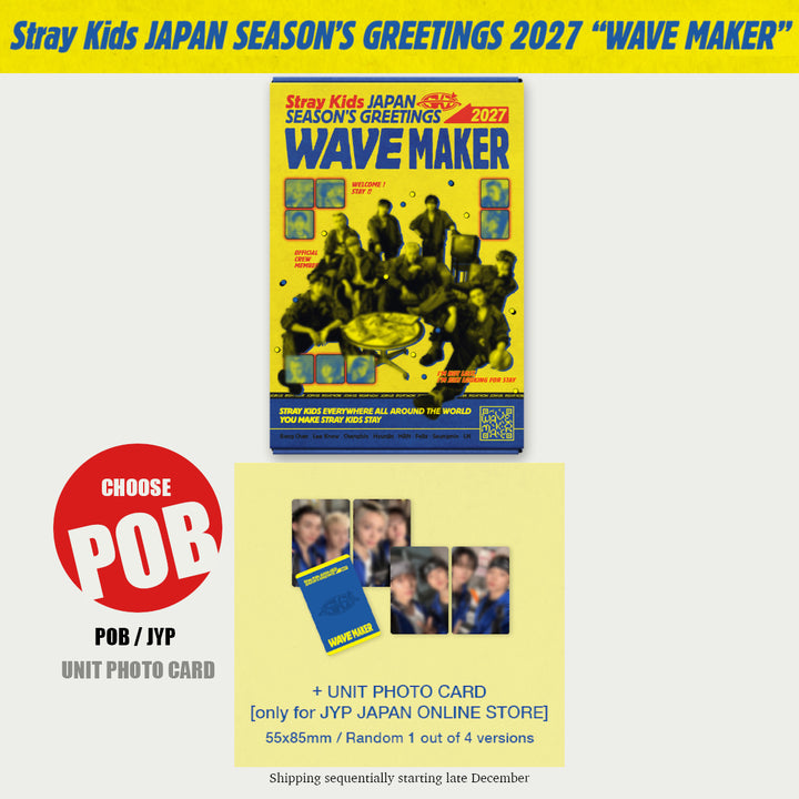 PRE Stray Kids JAPAN SEASON’S GREETINGS 2027 WAVE MAKER with POB JYP FC HMV UNIT