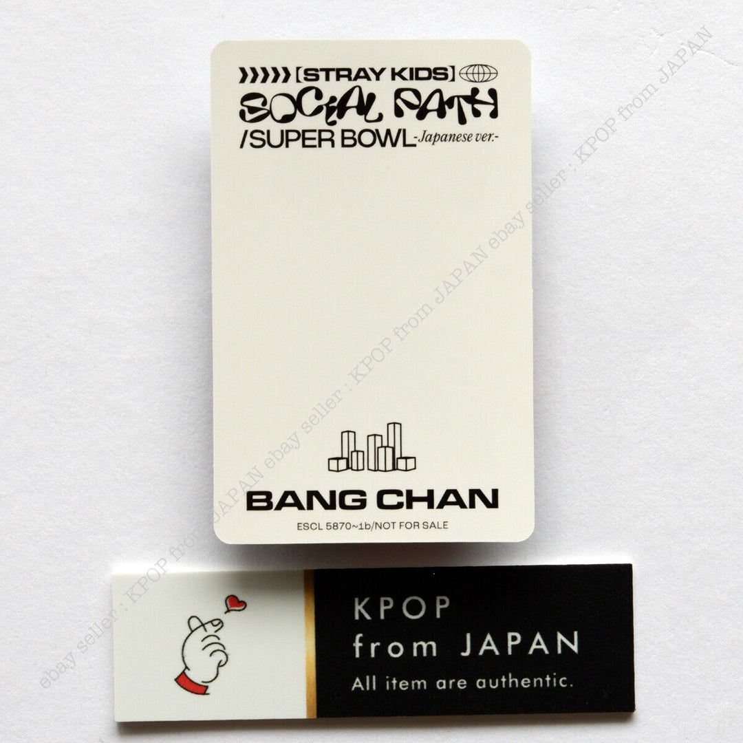 Bang chan Stray Kids Social Pass Tarjeta fotográfica oficial Japón POB FC Tarjeta fotográfica Fan