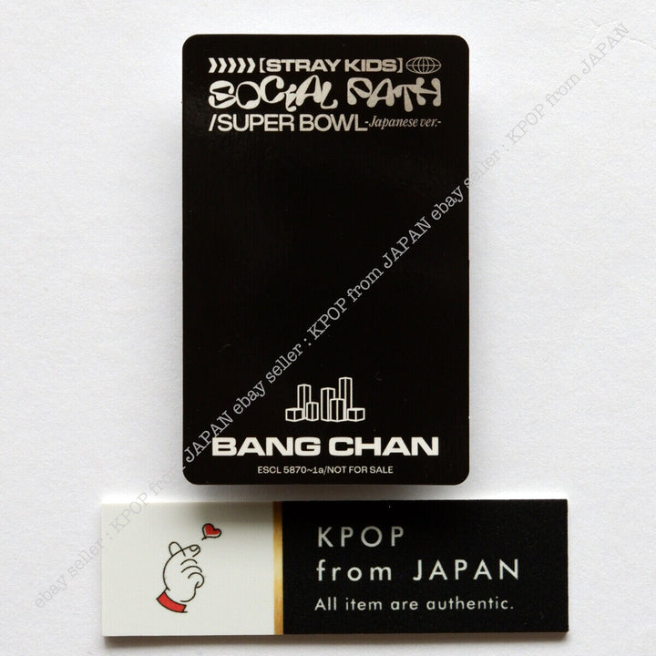 Bang chan Stray Kids Social Pass Tarjeta fotográfica oficial Japón POB FC Tarjeta fotográfica Fan