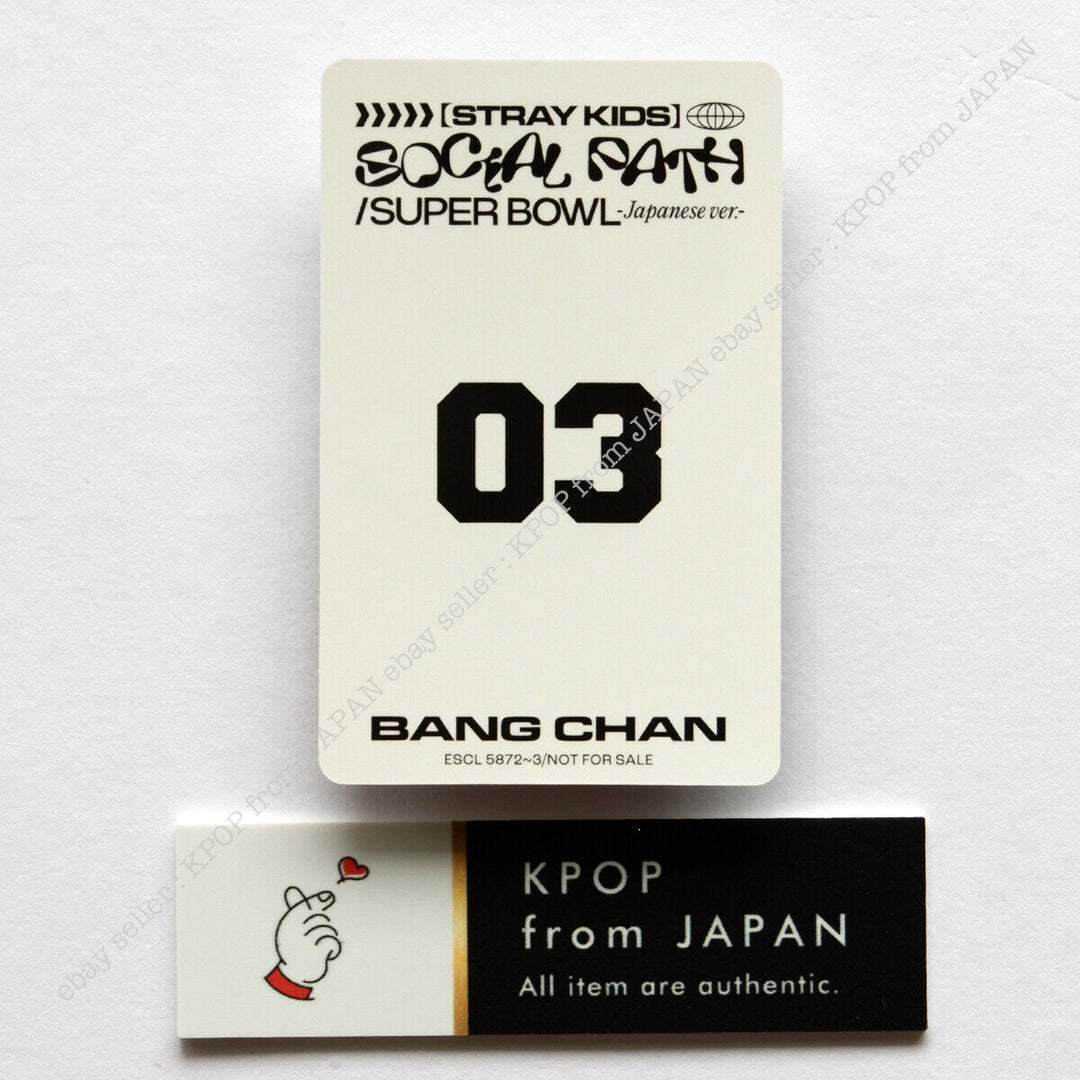 Bang chan Stray Kids Social Pass Tarjeta fotográfica oficial Japón POB FC Tarjeta fotográfica Fan