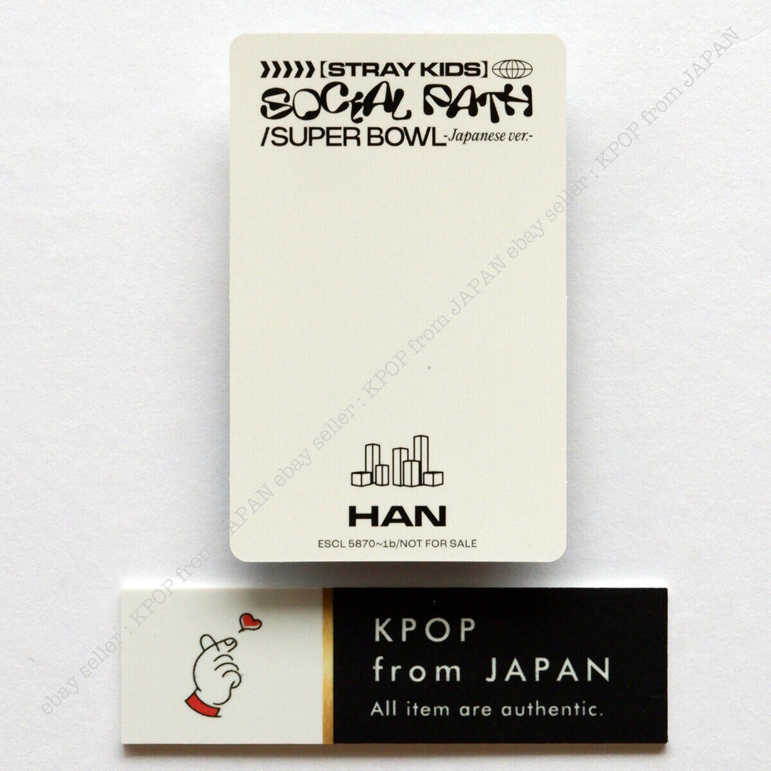 Tarjeta fotográfica oficial de Han Stray Kids Social Path JAPAN POB FC Fan de la tarjeta fotográfica