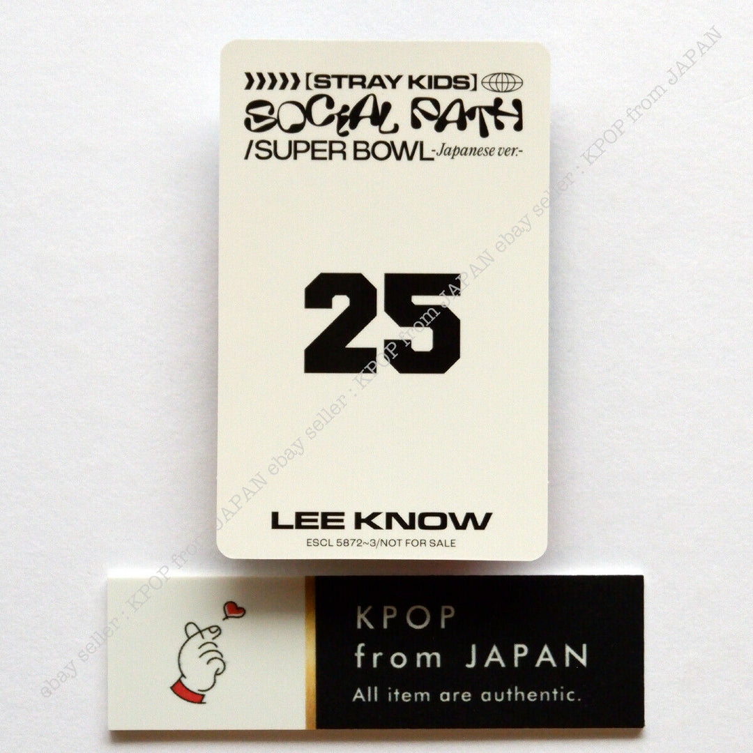 Lee Know Stray Kids Social Pass Tarjeta fotográfica oficial Japón POB FC Tarjeta fotográfica Fan