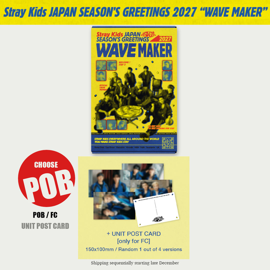 PRE Stray Kids JAPAN SEASON’S GREETINGS 2027 WAVE MAKER with POB JYP FC HMV UNIT