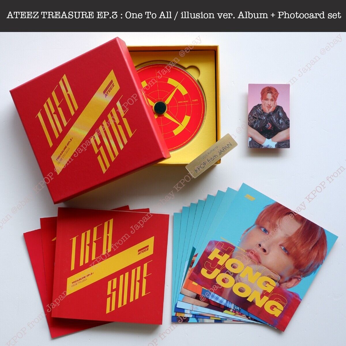 HongJoong ATEEZ TREASURE EP.3 : One To All / illusion ver. Album + Photocard