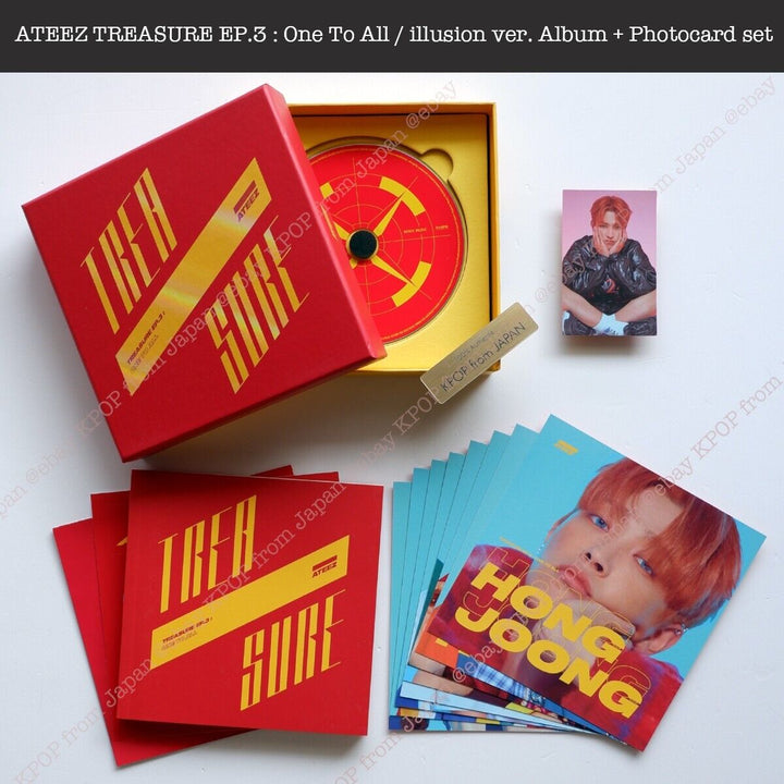 HongJoong ATEEZ TREASURE EP.3 : One To All / illusion ver. Album + Photocard