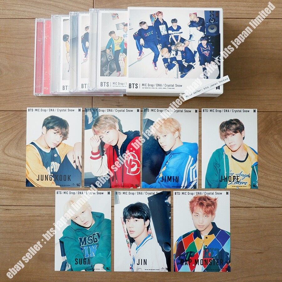 BTS MIC Drop DNA Crystal Snow A B C ver. 4 CD DVD Official Photo Set with BOX