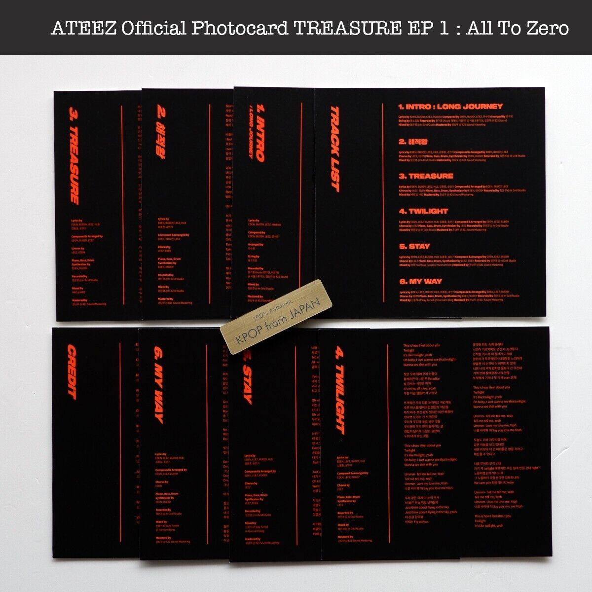 SAN ATEEZ TREASURE EP 1 : All To Zero ver. Album + Photocard set