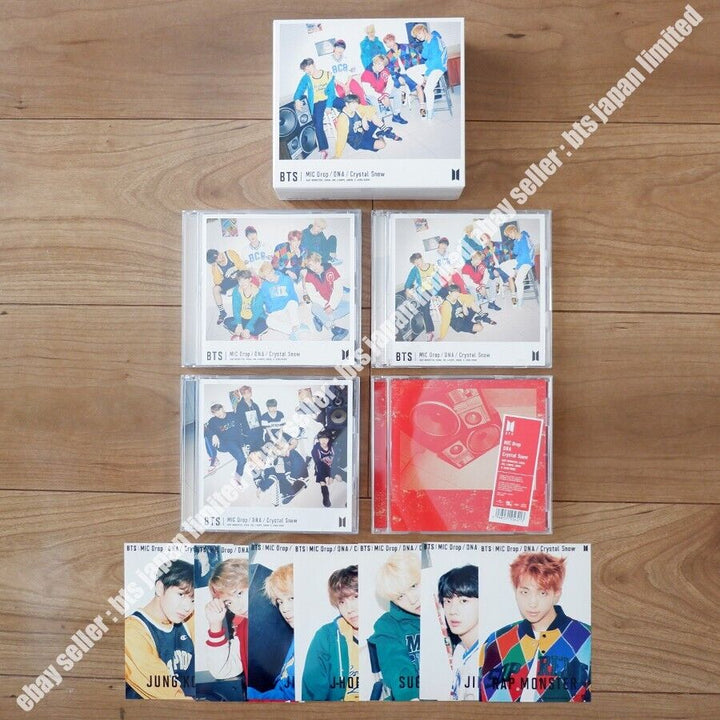 BTS MIC Drop DNA Crystal Snow A B C ver. 4 CD DVD Official Photo Set with BOX