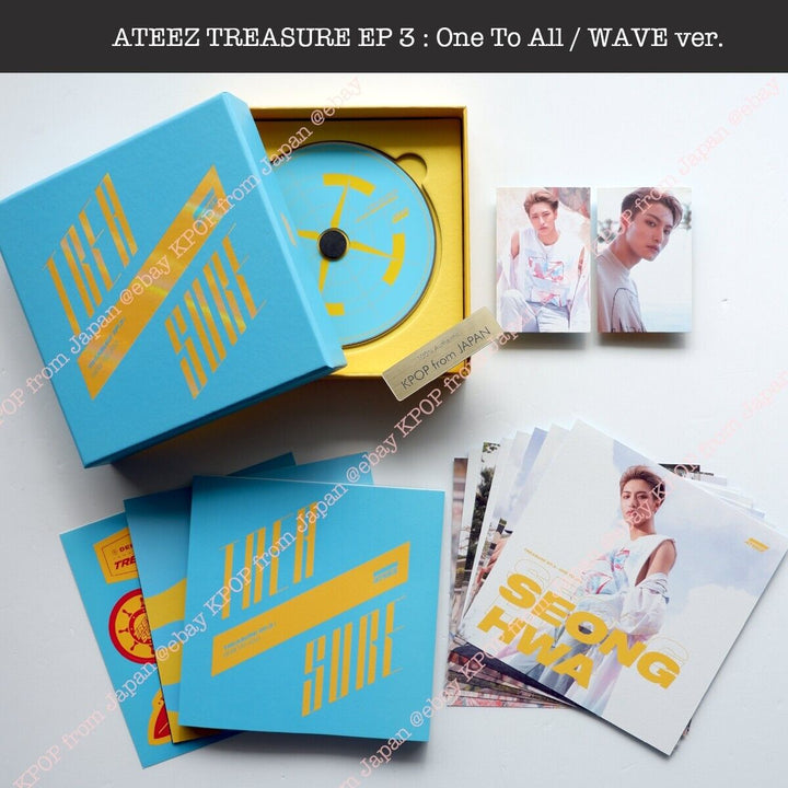 Seong Hwa ATEEZ TREASURE EP.3 : One To All / WAVE ver. Album + 2Photocard set