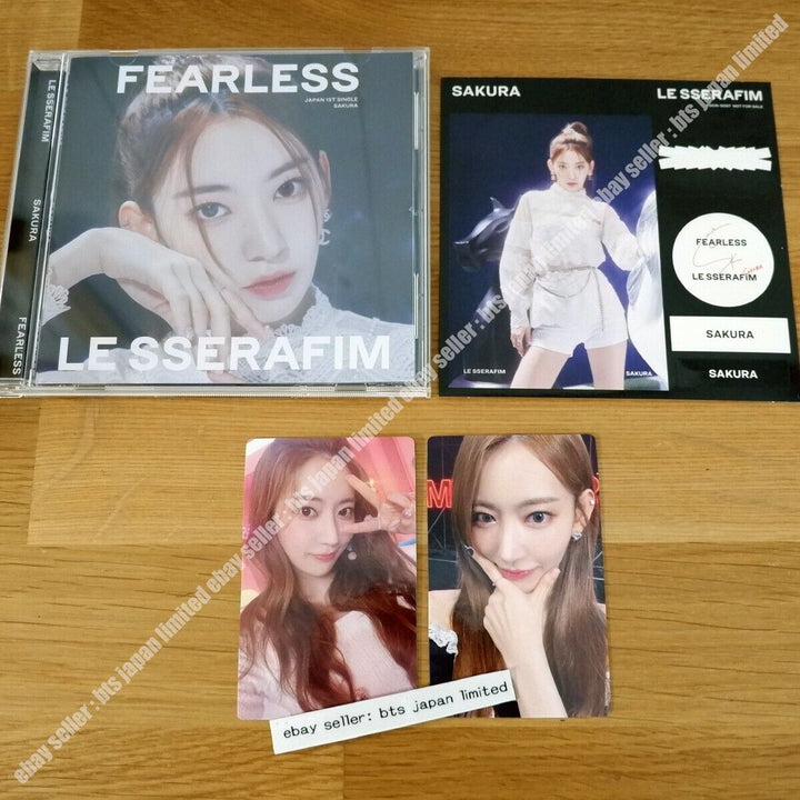 Sakura LE SSERAFIM FEARLESS Solo CD + 2Photocard + 1Sticker set PC LESSERAFIM