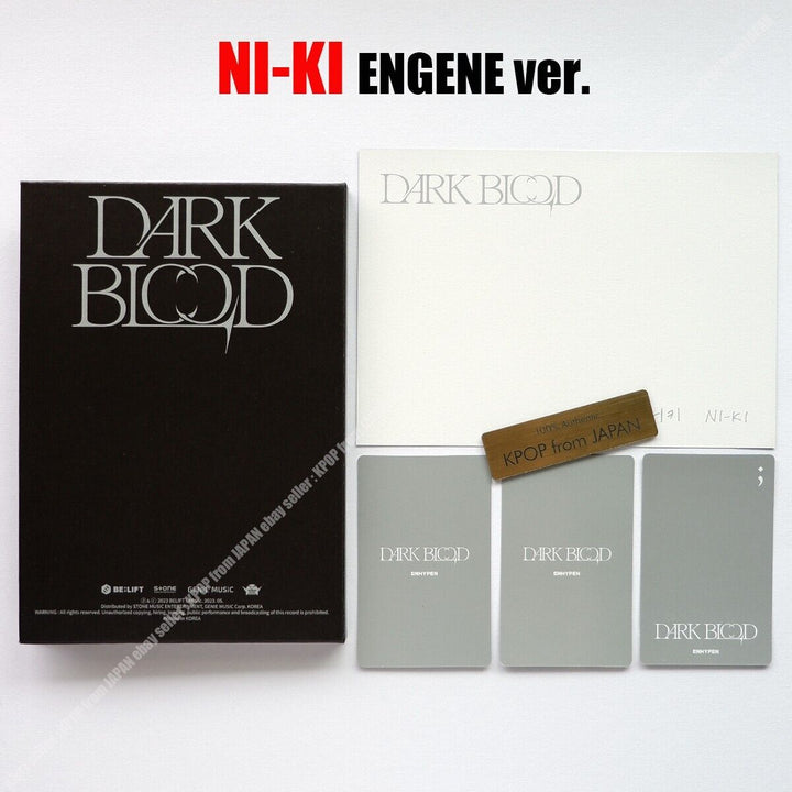 NI-KI ENHYPEN ENGENE DE SANGRE OSCURA ver. Set completo CD + 3Photocards + Postal 