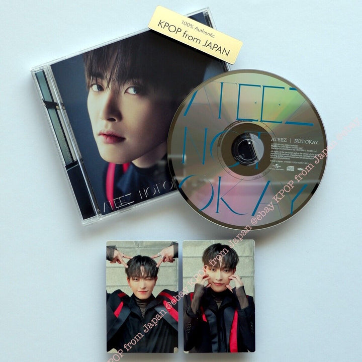 HONGJOONG ATEEZ JAPAN NOT OKAY Solo ver. CD + 2Photocards Complete set Photocard