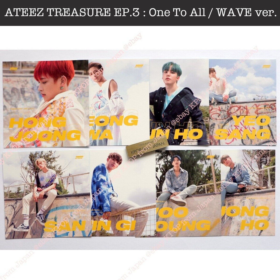 YUN HO ATEEZ TREASURE EP.3 : One To All / WAVE ver. Album + Photocard set