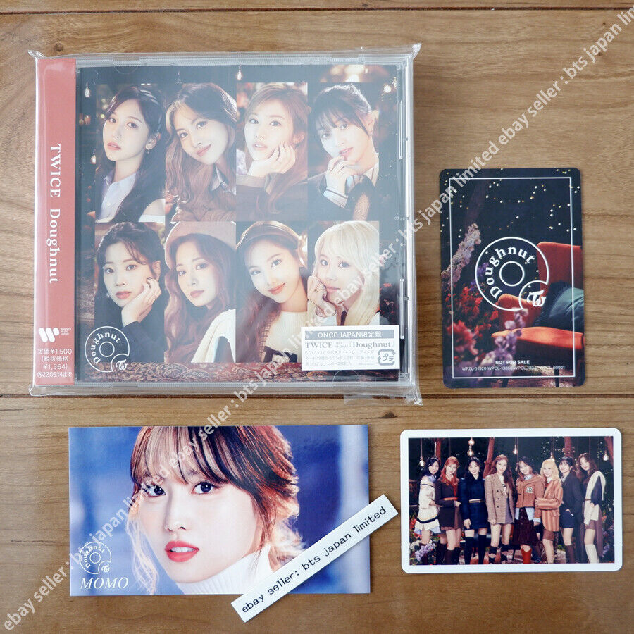 TWICE Momo Doughnut Official ONCE CD ver. + ONCE sticker + 2 Photocard + Poster