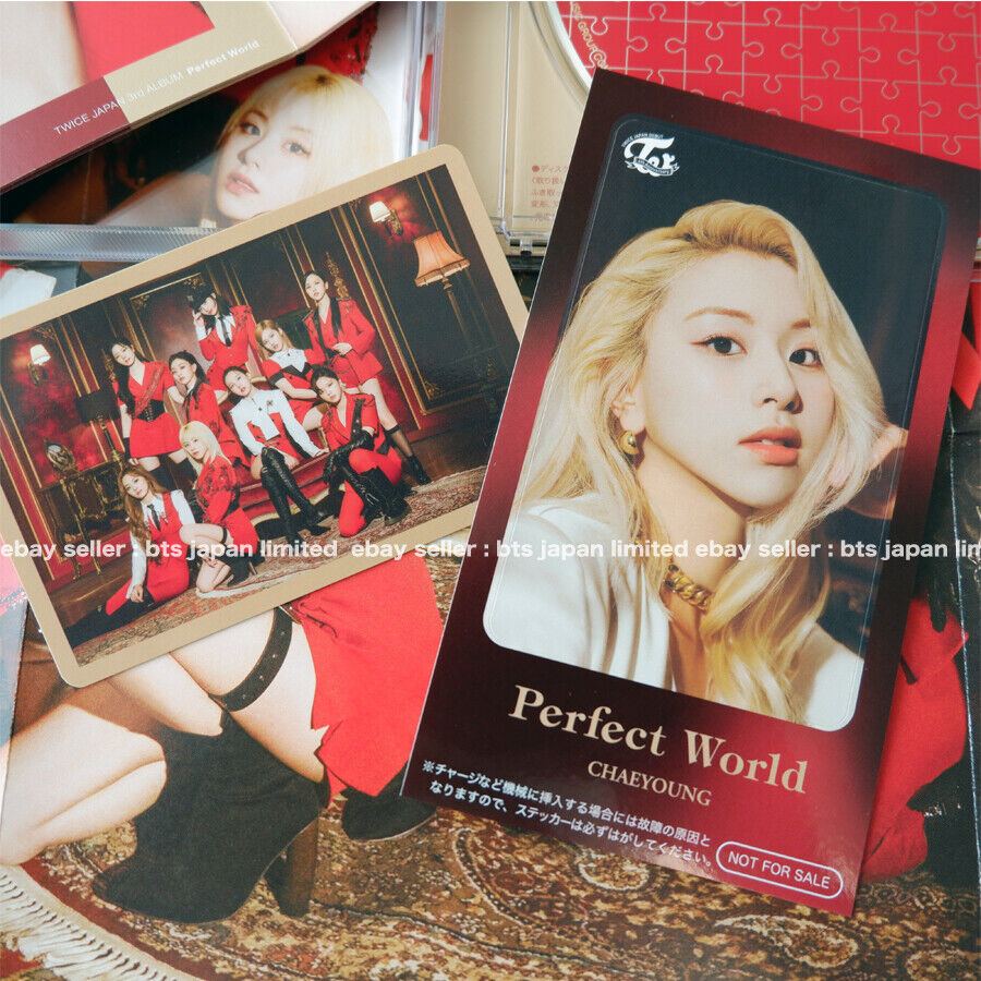 TWICE Chaeyoung Perfect World Oficial ONCE ver. + Etiqueta IC + Tarjeta fotográfica 