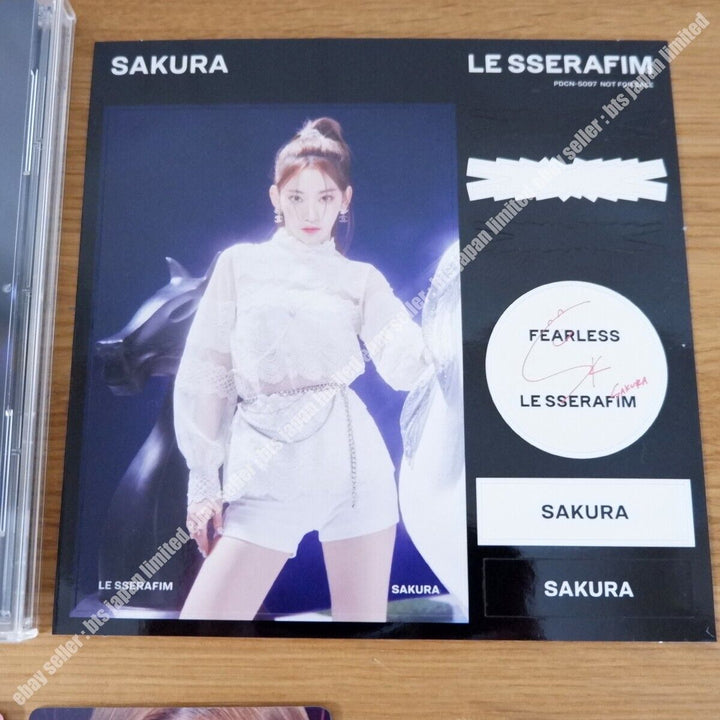 Sakura LE SSERAFIM FEARLESS Solo CD + 2Photocard + 1Sticker set PC LESSERAFIM