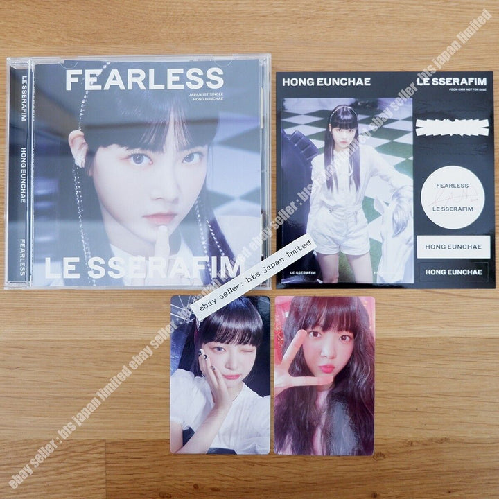 Eunchae LE SSERAFIM FEARLESS Solo CD + 2 tarjetas fotográficas + 1 juego de pegatinas PC LESSERAFIM 