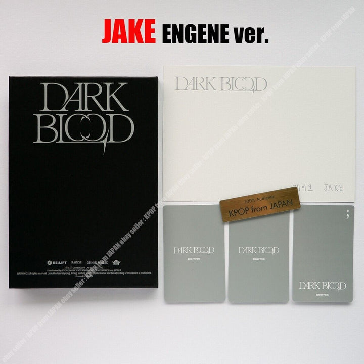 JAKE ENHYPEN DARK BLOOD ENGENE ver. Complete set CD + 3Photocards + Postcard