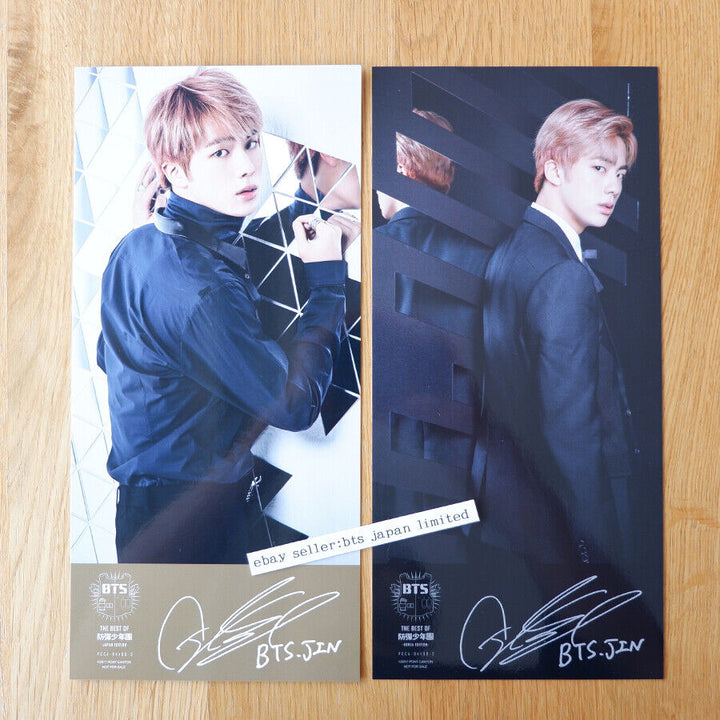 BTS JIN BEST OF BTS Official 2 Big Photo card set Korea Ver. + Japan Ver.