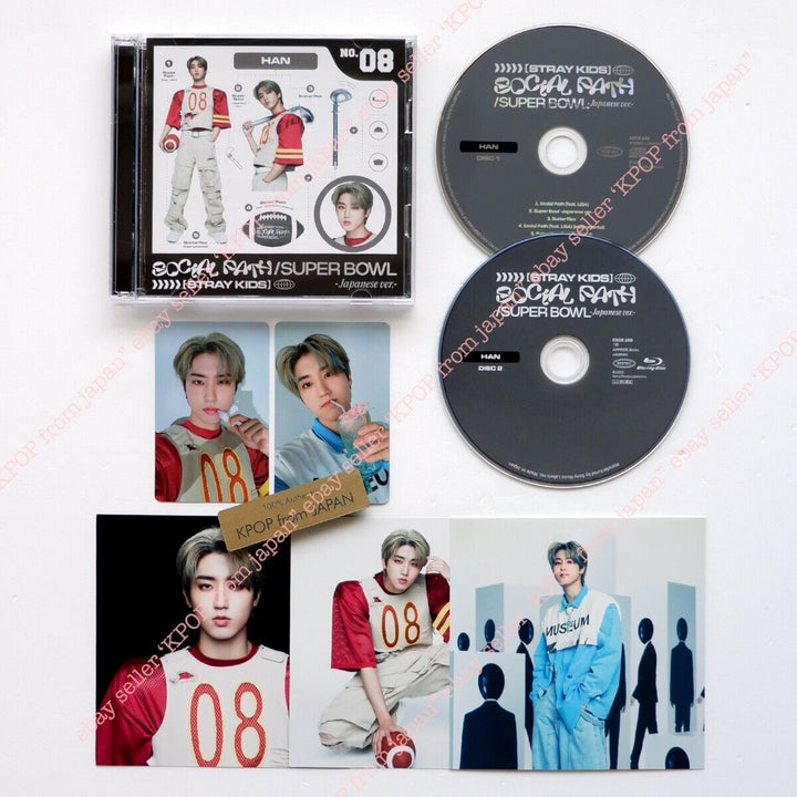 Han Stray Kids Social Path Solo Juego completo CD+DVD+2 piezas+3 tarjetas 