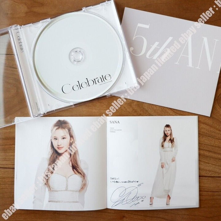 TWICE Celebrate SANA ONCE ver. CD + Tower Records Photocard + Group Photo Set