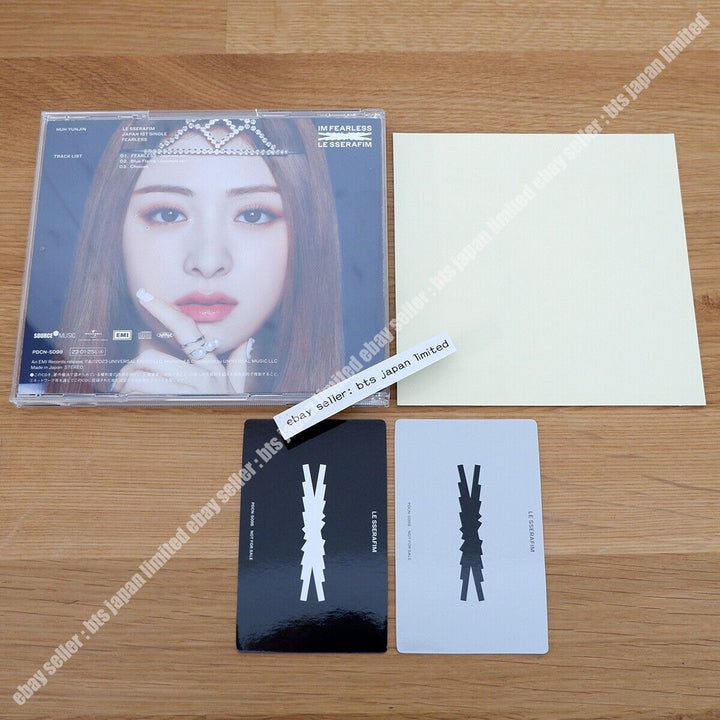 Yunjin LE SSERAFIM FEARLESS Solo CD + 2Photocard + 1Sticker set PC LESSERAFIM