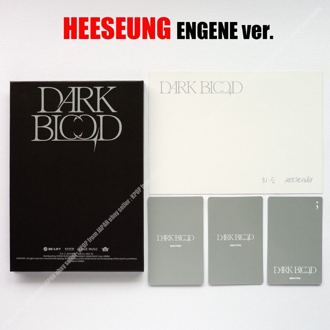 HEESEUNG ENHYPEN ENGENE DE SANGRE OSCURA ver. Set completo CD + 3Photocards + Postal 