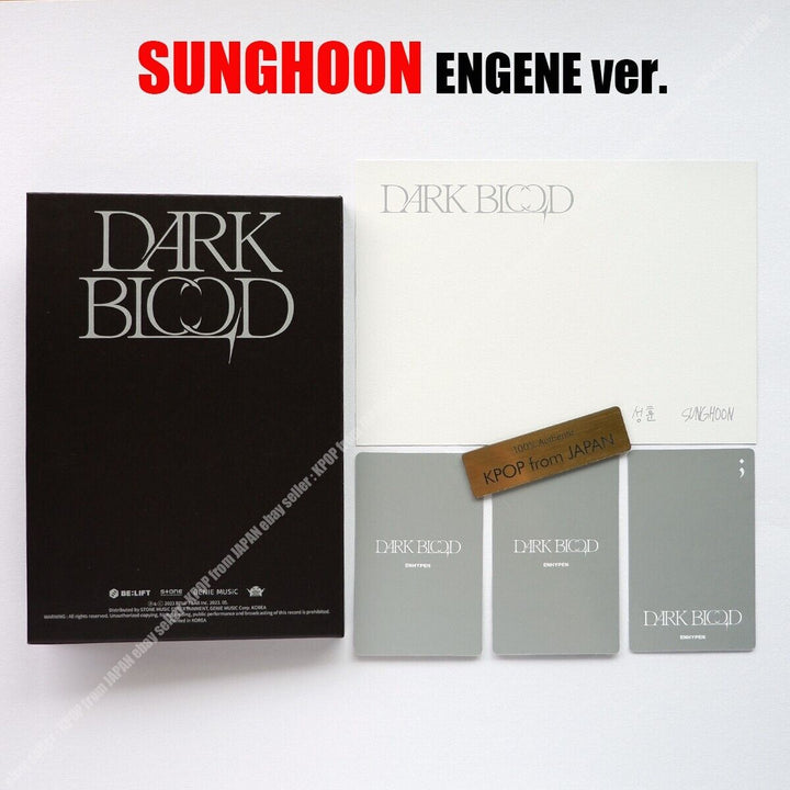 SUNGHOON ENHYPEN DARK BLOOD ENGENE ver. Complete set CD + 3Photocards + Postcard