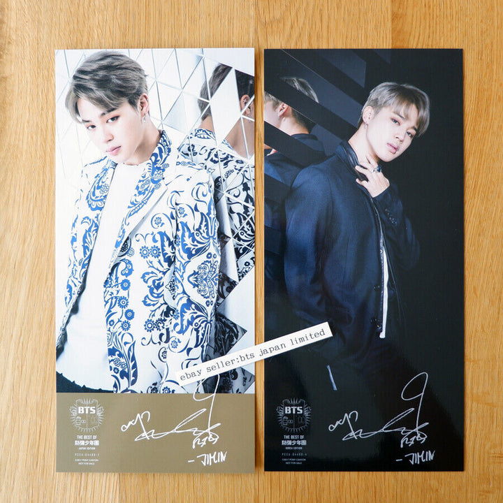 BTS JIMIN BEST OF BTS Juego oficial de 2 tarjetas con fotos grandes, versión coreana. + Versión japonesa. 