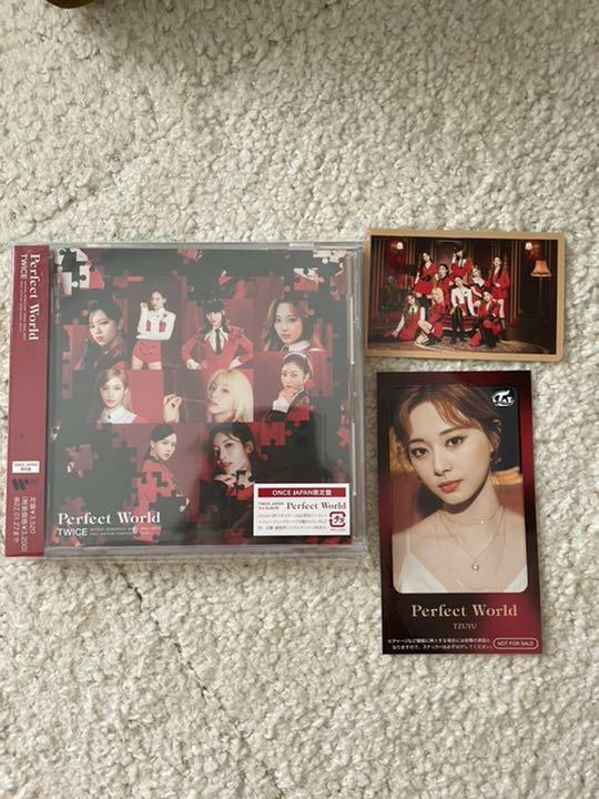 TWICE Tzuyu Perfect World Oficial ONCE ver. + Etiqueta IC + Tarjeta fotográfica 