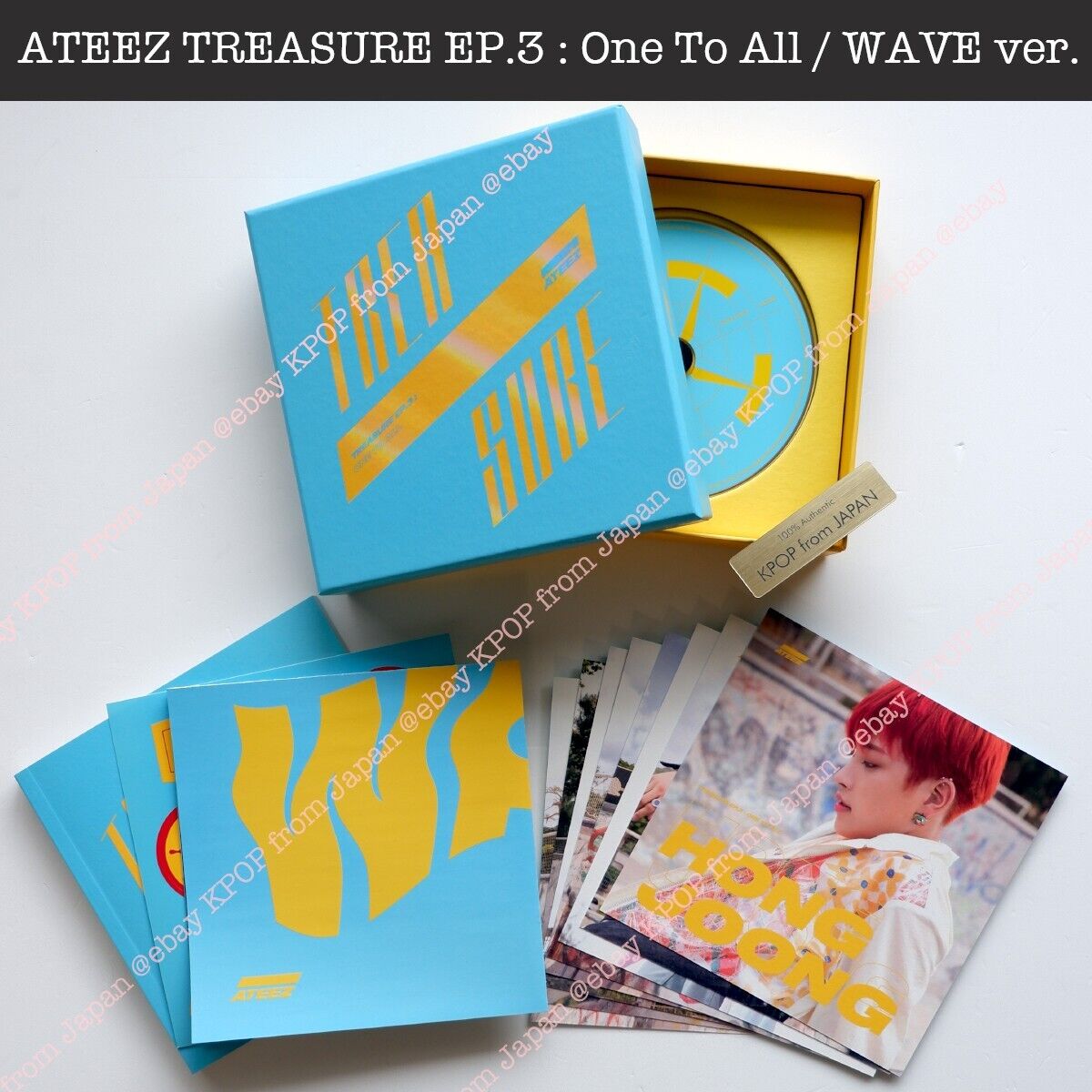HONG JOONG ATEEZ TREASURE EP.3 : One To All / WAVE ver. Album + Photocard  set