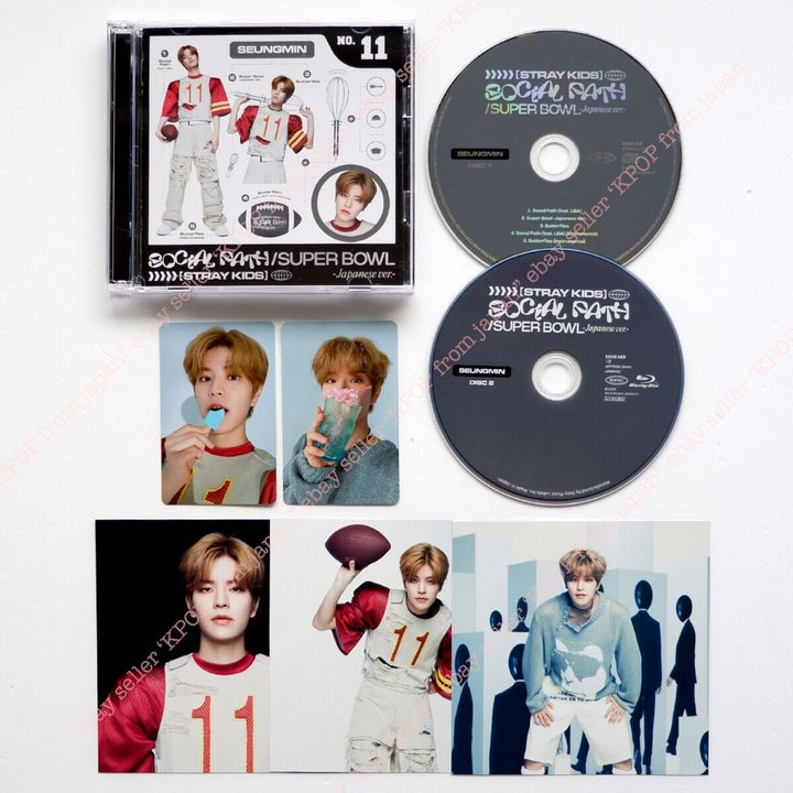 Seungmin Stray Kids Social Path Solo juego completo CD+DVD+2 piezas+3 tarjetas 