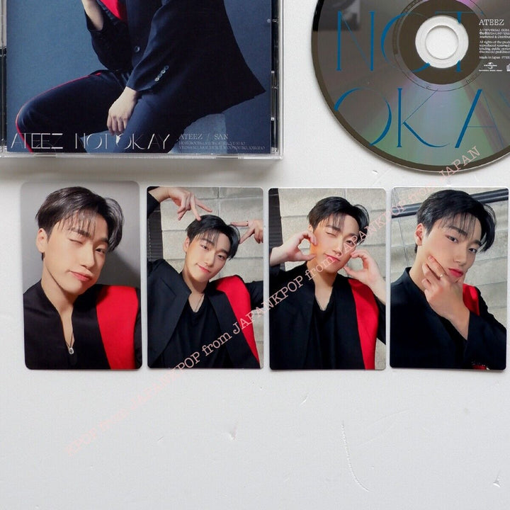 SAN ATEEZ JAPAN NOT OKAY ATINY Solo CD + 4Photocards set POB FLASH Photocard