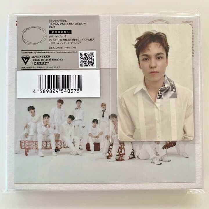 SEVENTEEN VERNON 24H Edición limitada B Ver. CD + Photocard + Book let Tarjeta fotográfica 