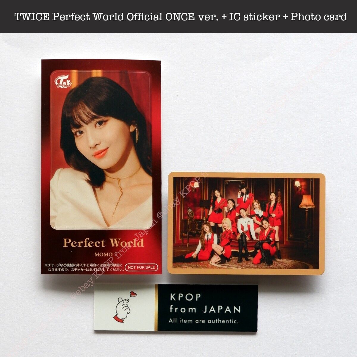 MOMO TWICE Perfect World Official ONCE ver. + IC sticker + Photo card japan