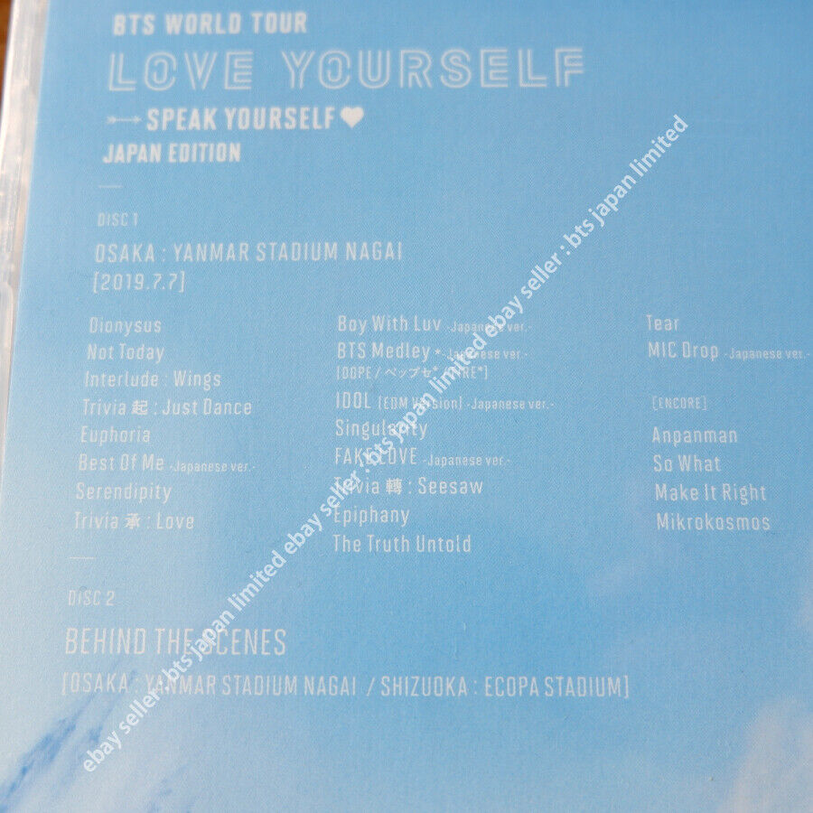 New BTS WORLD TOUR LOVE YOURSELF SPEAK YOURSELF JAPAN EDITION 2 Blu-ray Booklet