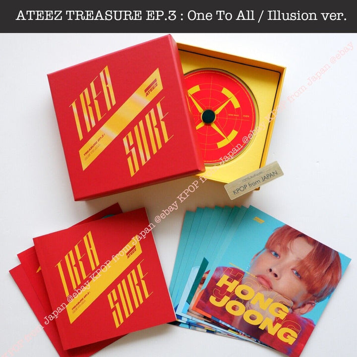 HongJoong ATEEZ TREASURE EP.3 : One To All / illusion ver. Album + Photocard