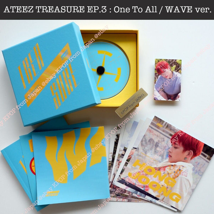 HONG JOONG ATEEZ TREASURE EP.3 : One To All / WAVE ver. Album + Photocard set