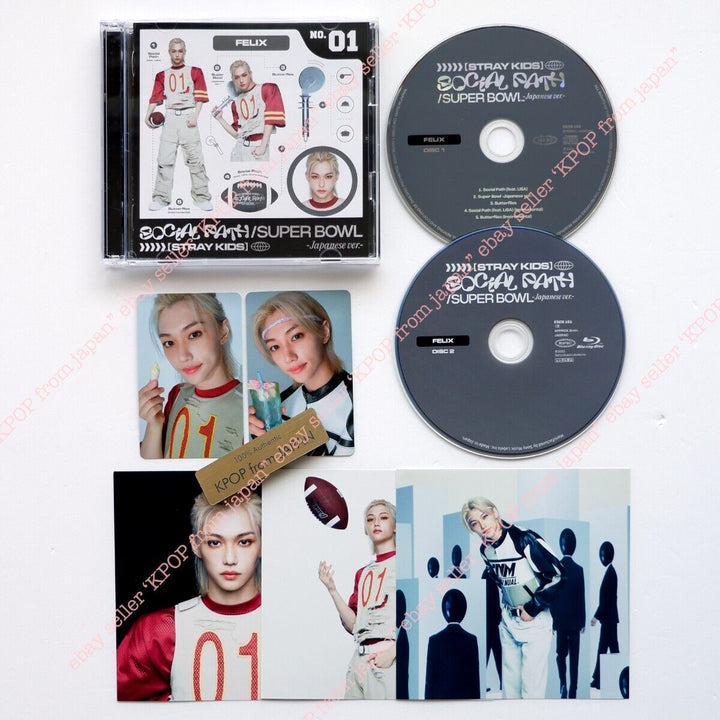 Felix Stray Kids Social Path Solo Juego completo CD+DVD+2 piezas+3 tarjetas 