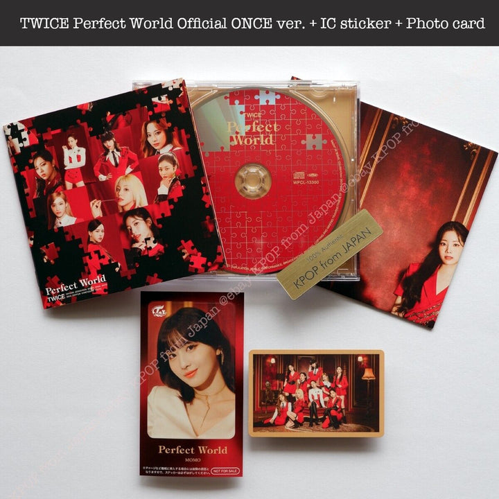 MOMO TWICE Perfect World Official ONCE ver. + IC sticker + Photo card japan