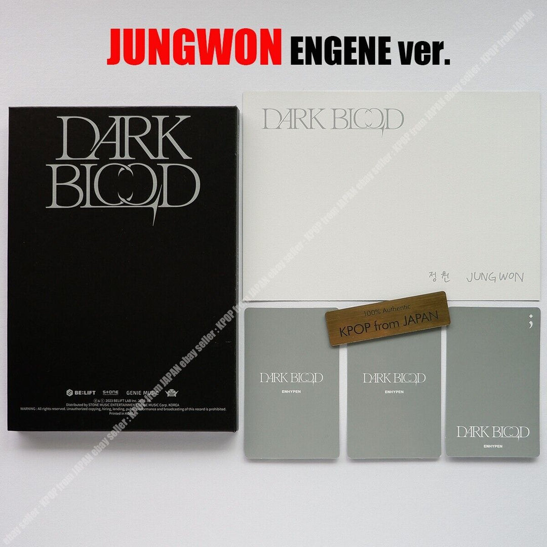 JUNGWON ENHYPEN DARK BLOOD ENGENE ver. Complete set CD + 3Photocards + Postcard